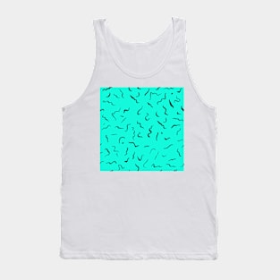 Artistic Squiggle Colorful Print Pattern Blue Tank Top